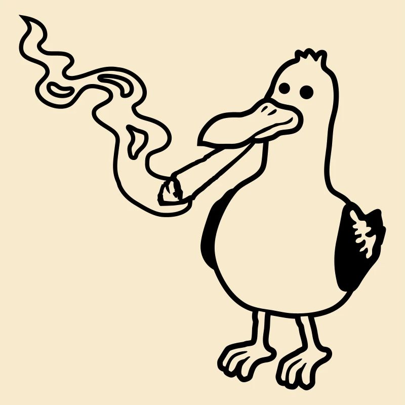 Joint smoking stoner seagull