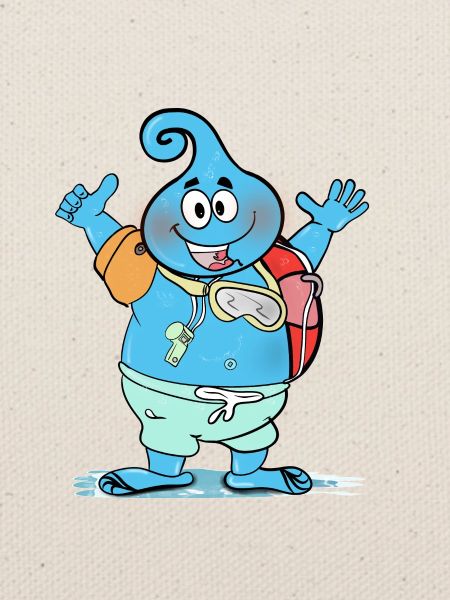 Dieser sehr große freundliche Wassertropfen