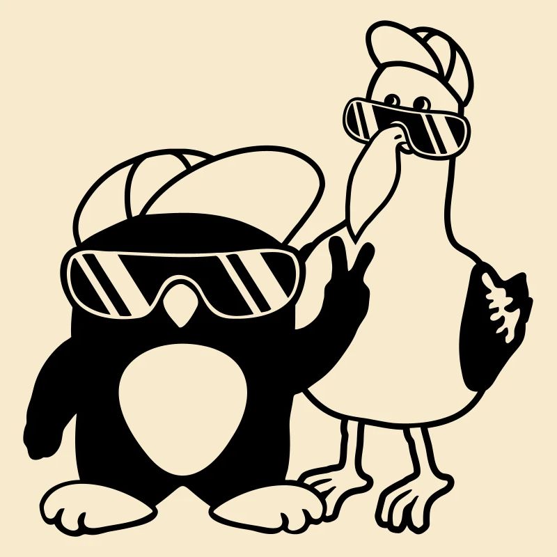Pinguin Möwe 2 Freunde