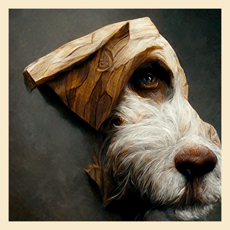 Holzschnitt Hund