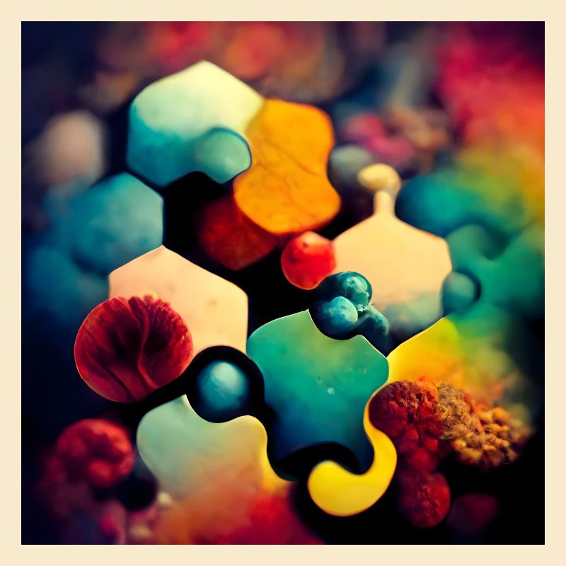 Ein Puzzle mit Molekülen