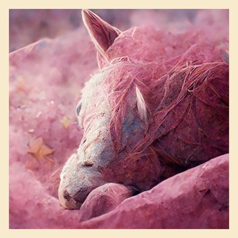 Bébé cheval gît sur le sol Rosa II