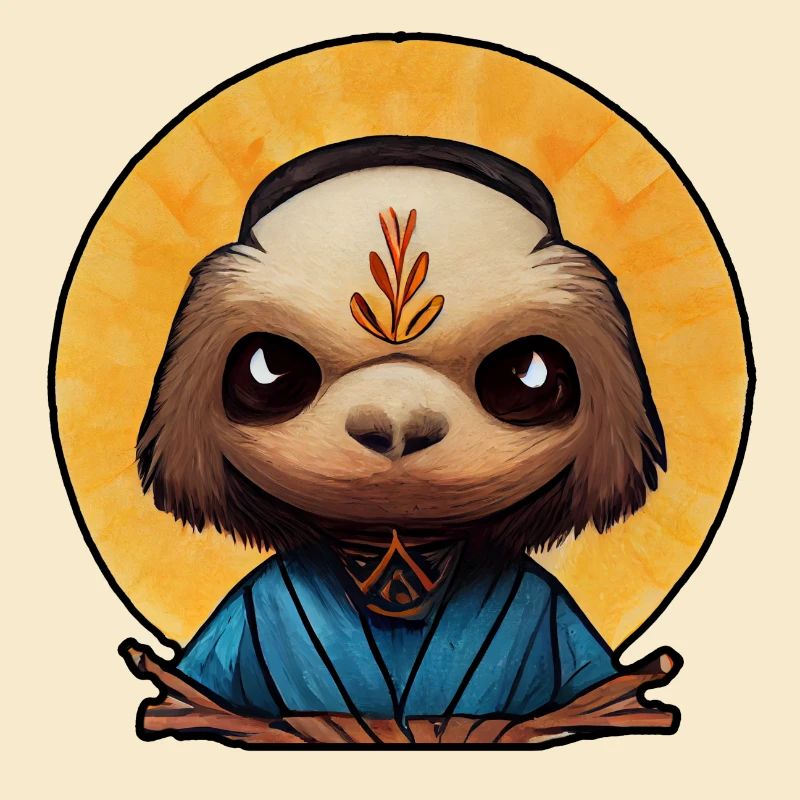 Buddhist monk as a sloth