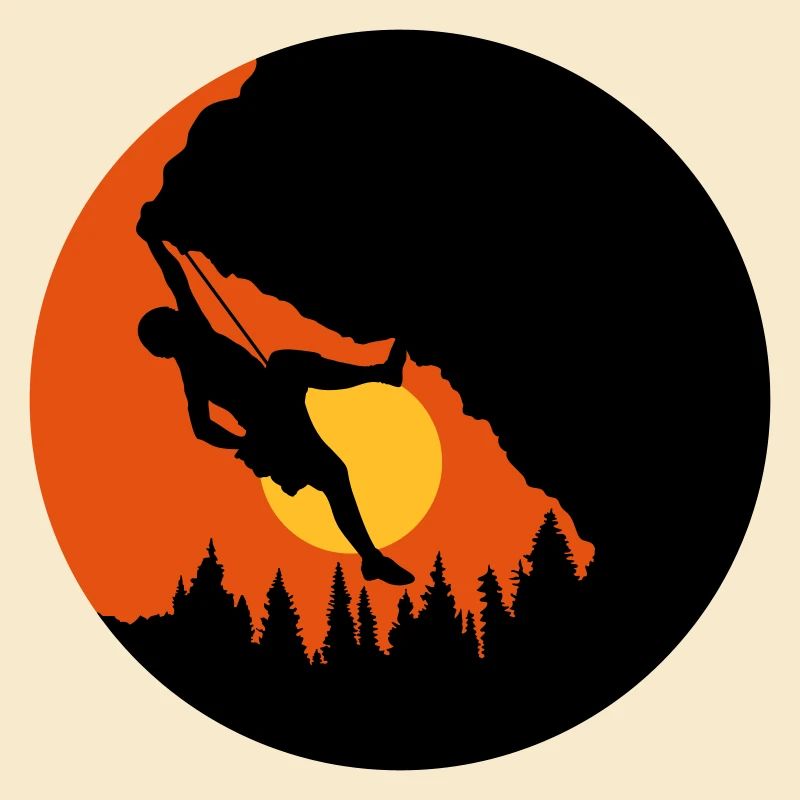 Sonne Abends Klettern Silhouette