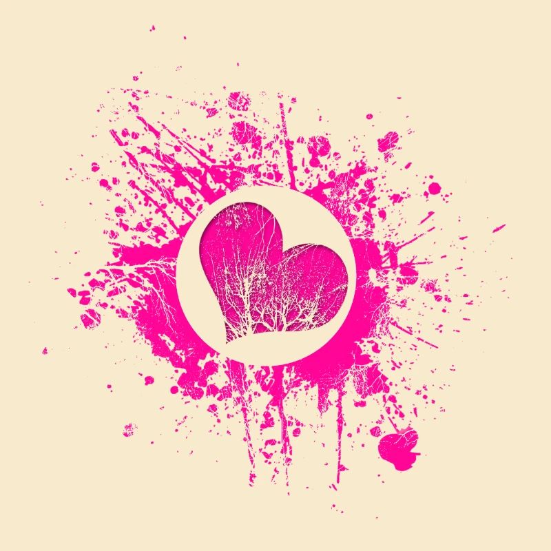 Cuore splatter rosa