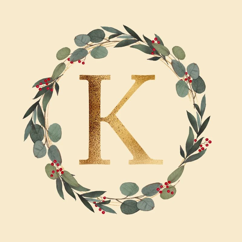 Personalisierbar Monogramm K Kranz
