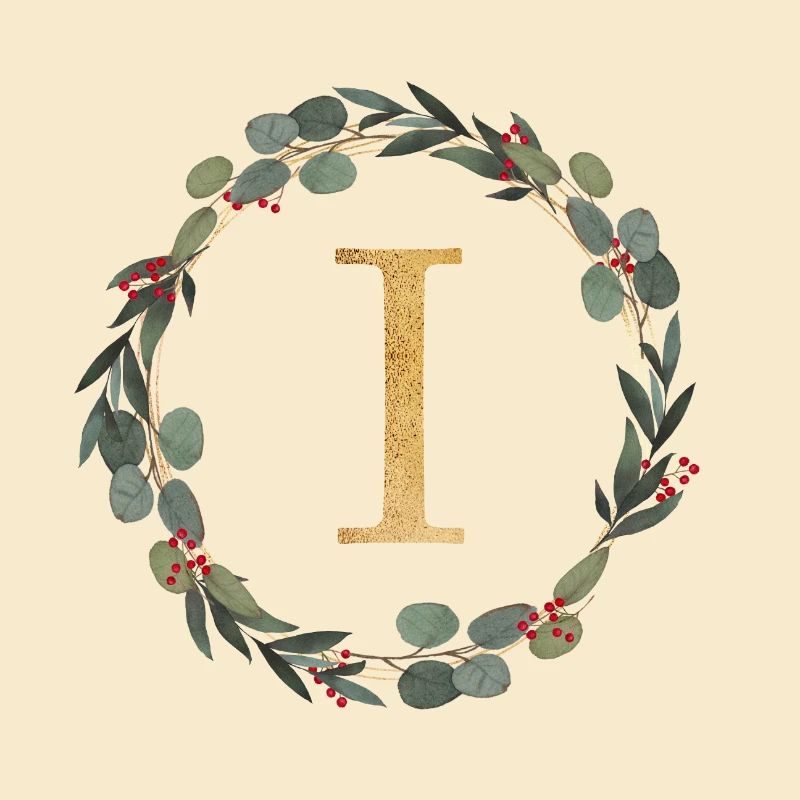 Customizable Monogram I Wreath