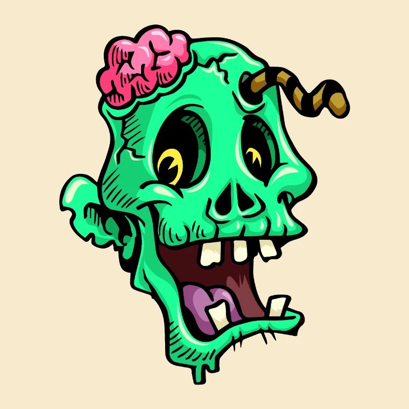 KOPF EINES LUSTIGEN ZOMBIES