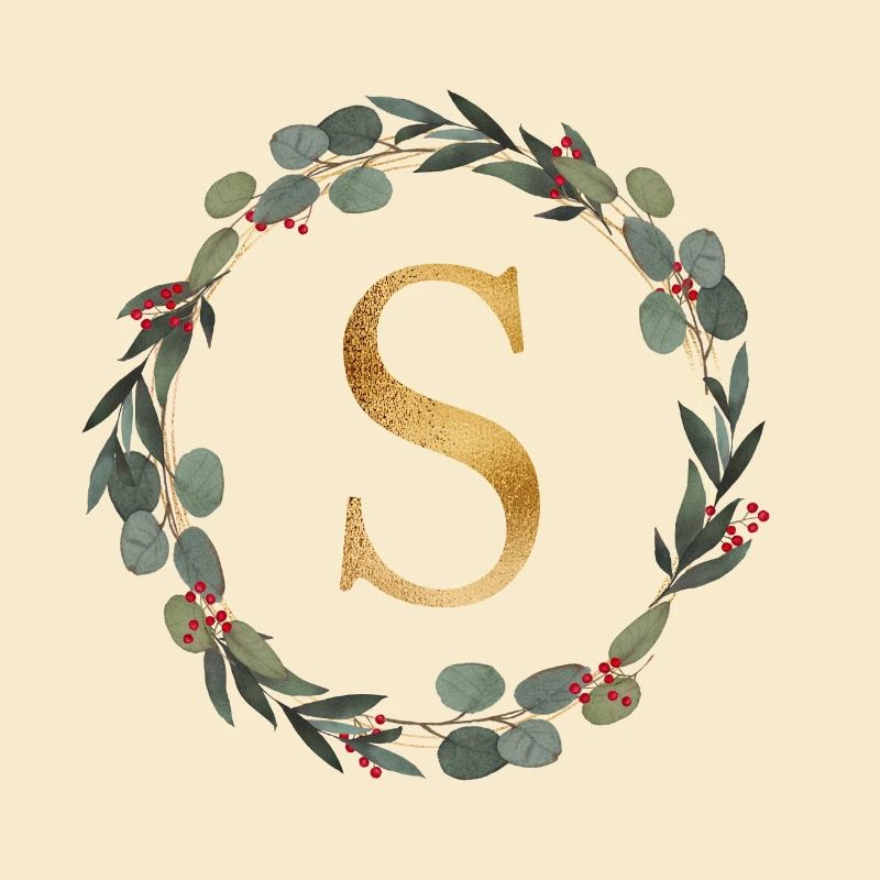 Personalisierbar Monogramm S Kranz
