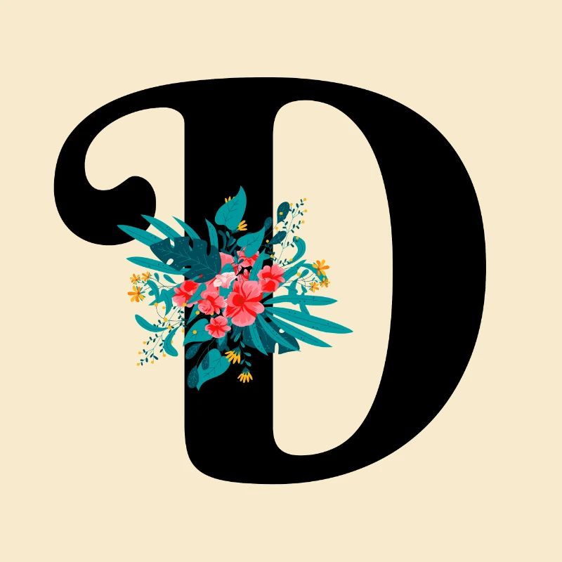 lettre D fleuris