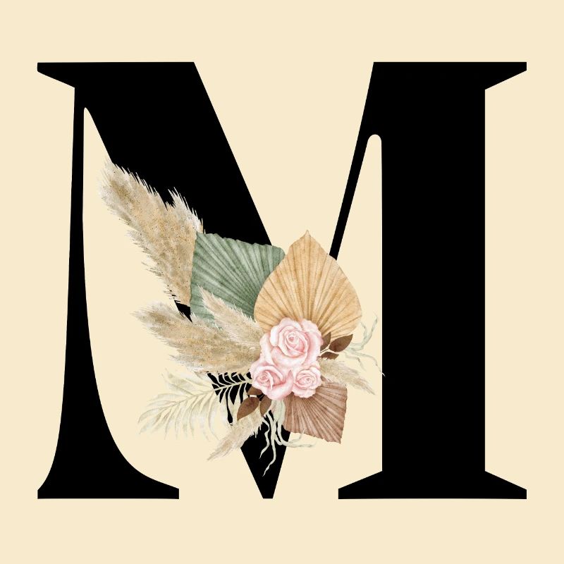 lettre M fleuris
