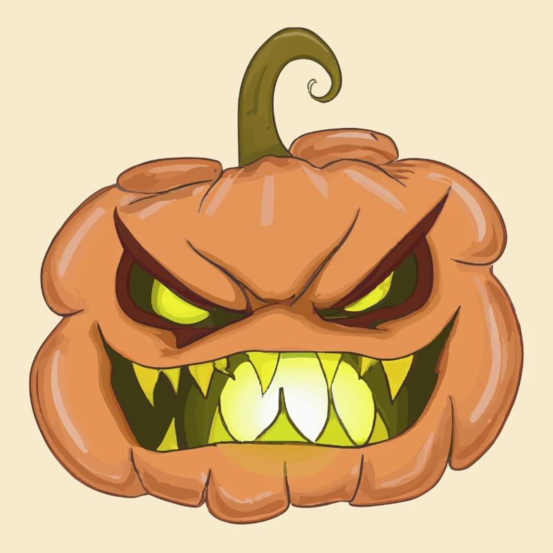 Pumpkin face with shining eyes Halloween