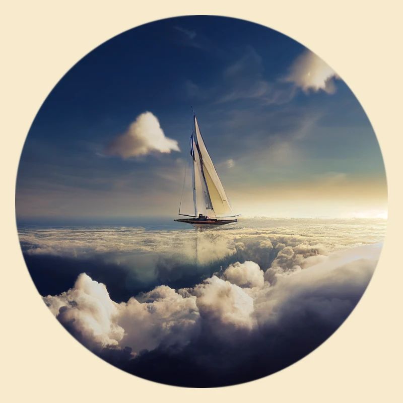 Schiff mit Wolken
