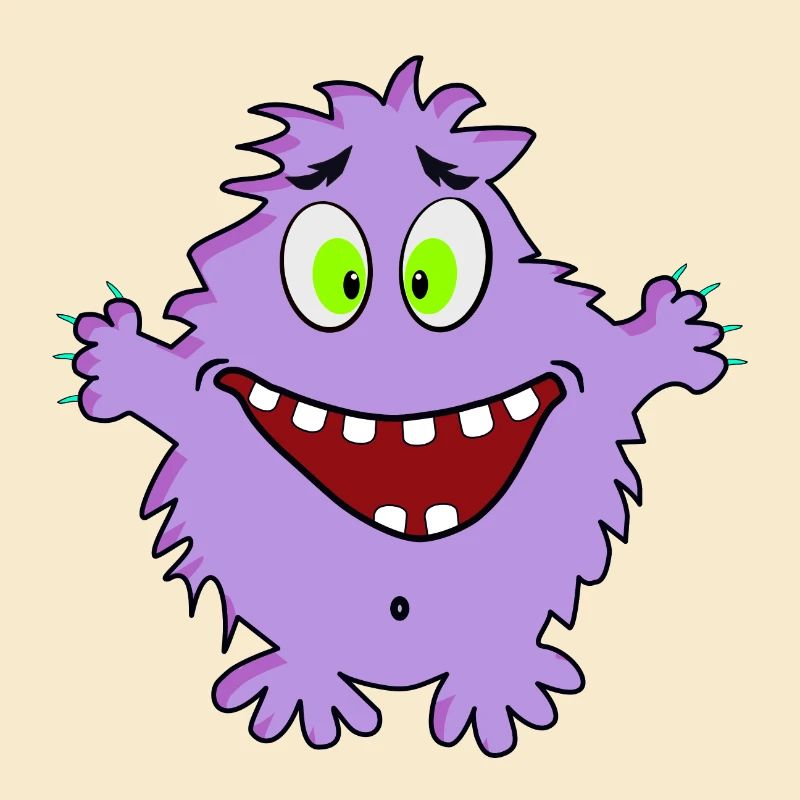 Mignon amical mignon monstre optimiste