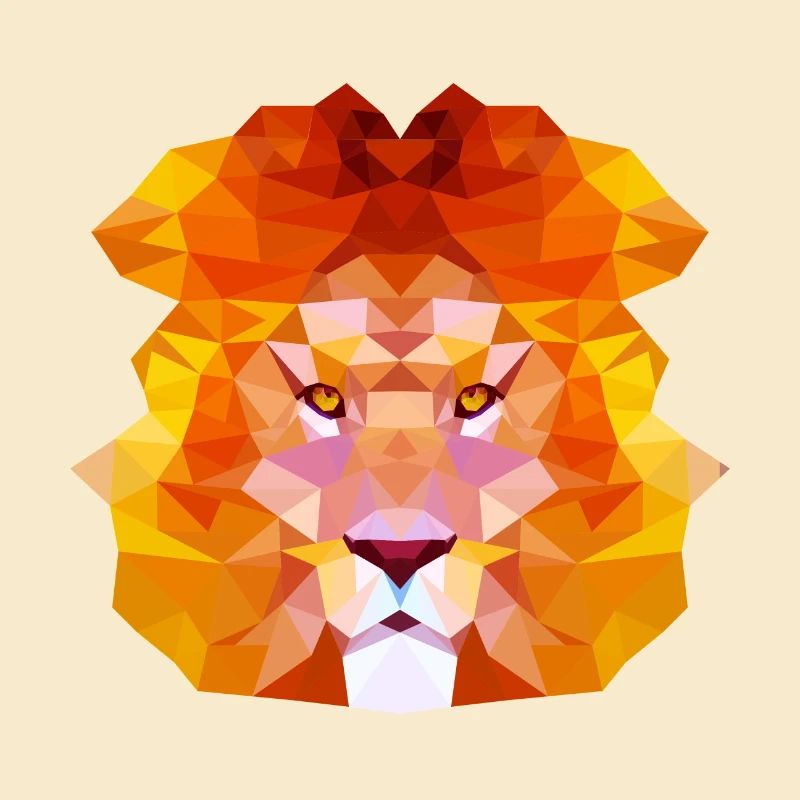 Belle conception de polygone de lion