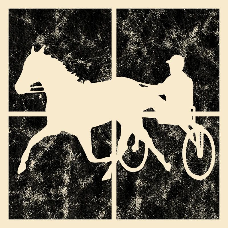 Traber Trabrennen in retro oder vintage Style