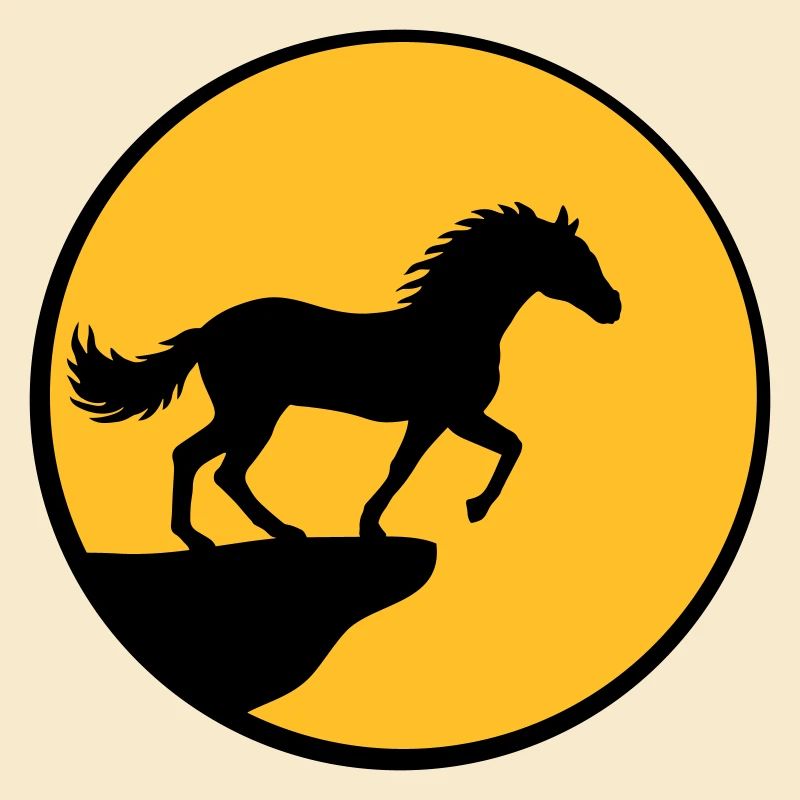 Stehendes Pferd Klippe Mond