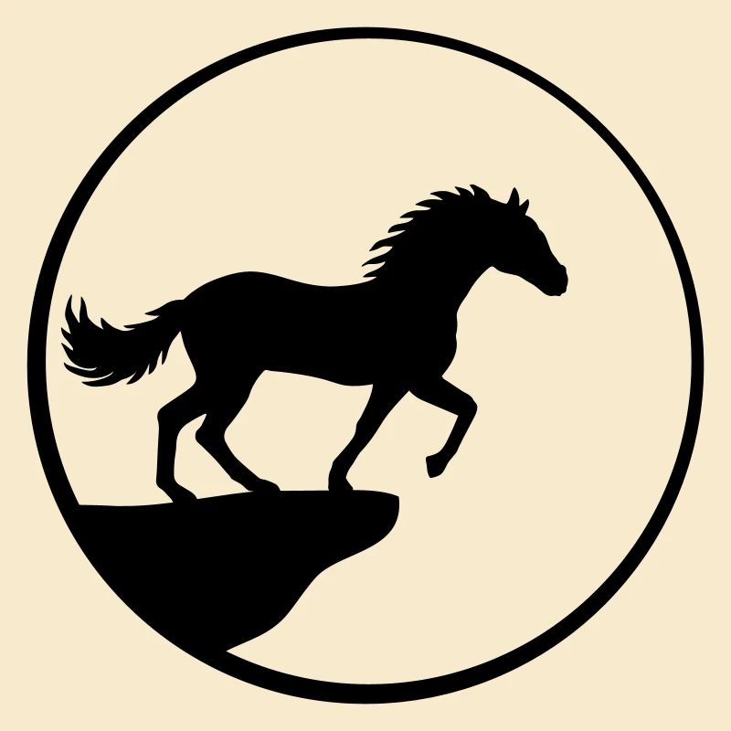 Klippe Mond Stehendes Pferd
