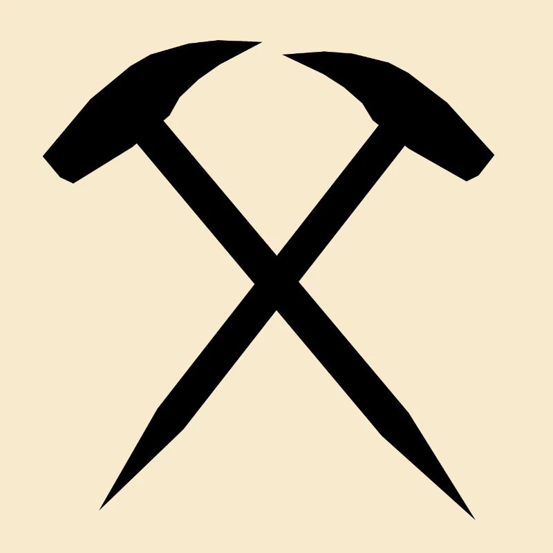 Mallets and irons, mining symbol