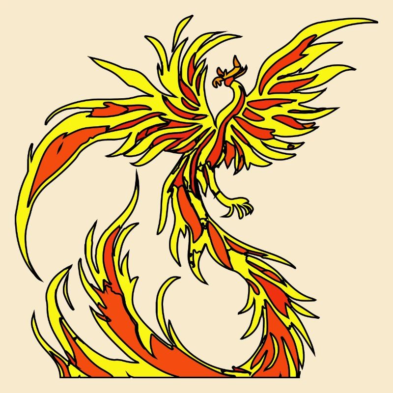 Illustration eines Phönix, Vektorstil