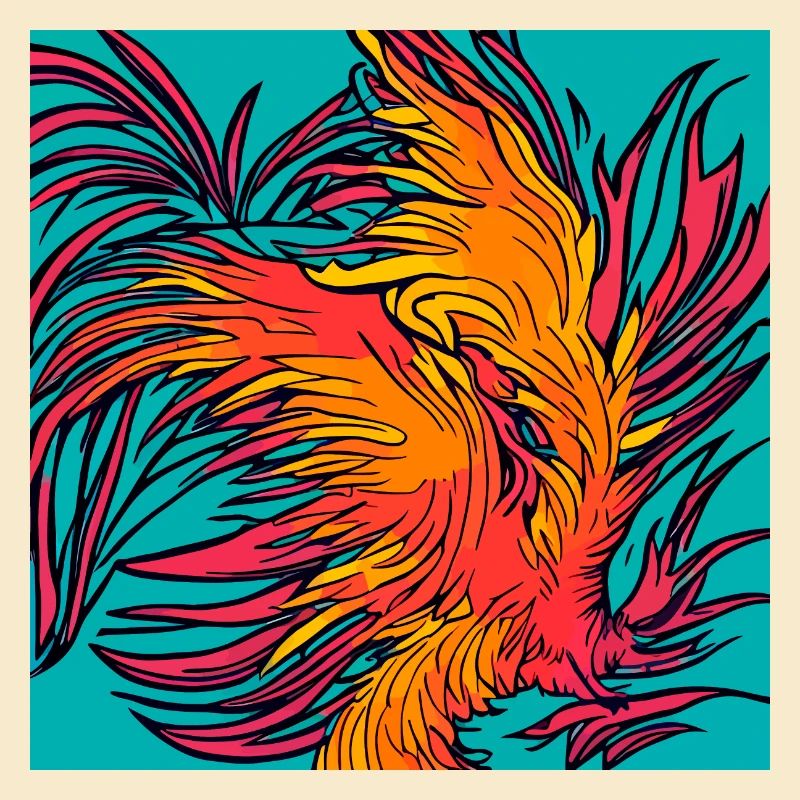 Illustration d’un phénix, style vectoriel