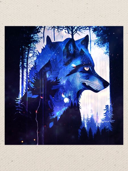 Lone Wolf at night