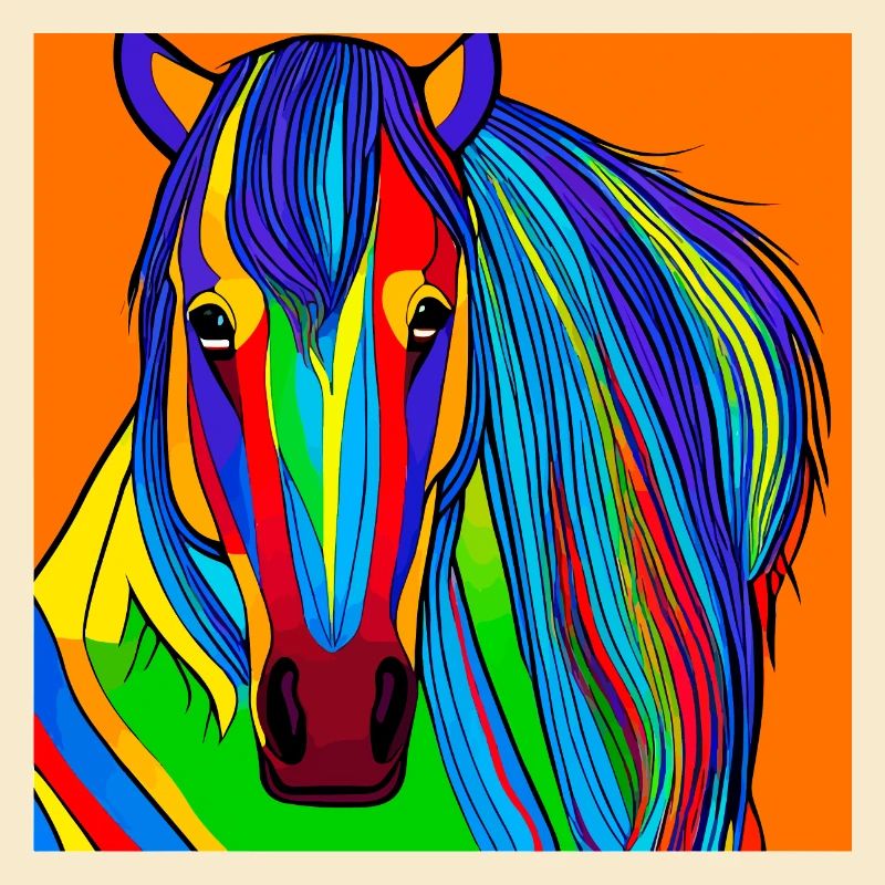 Illustration colorée d’un cheval