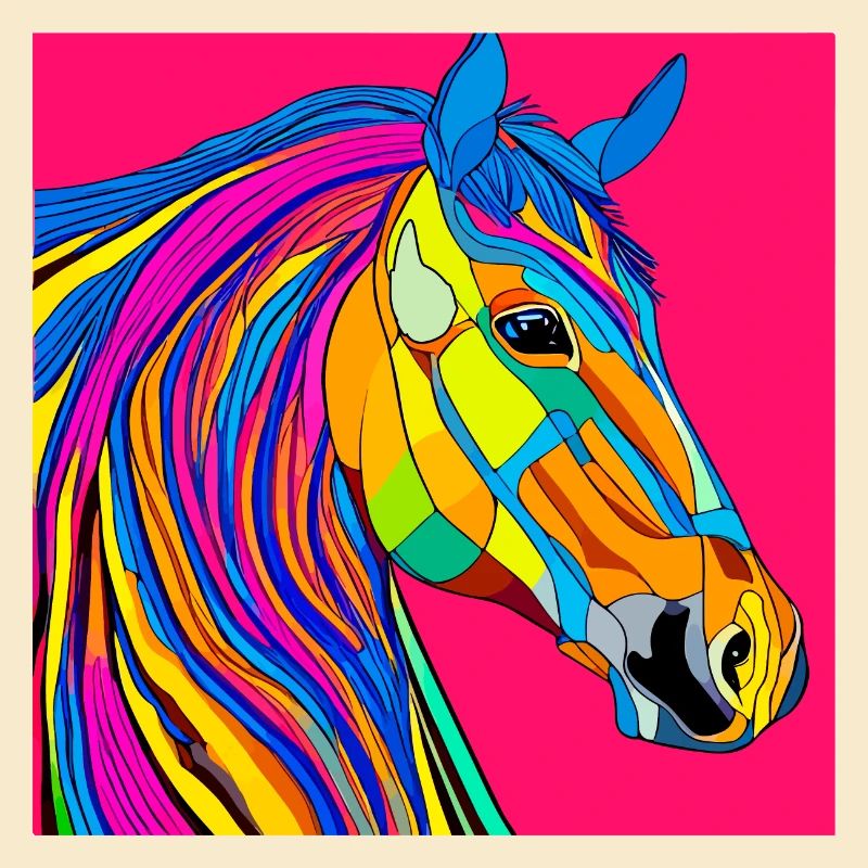 Illustration colorée d’un cheval