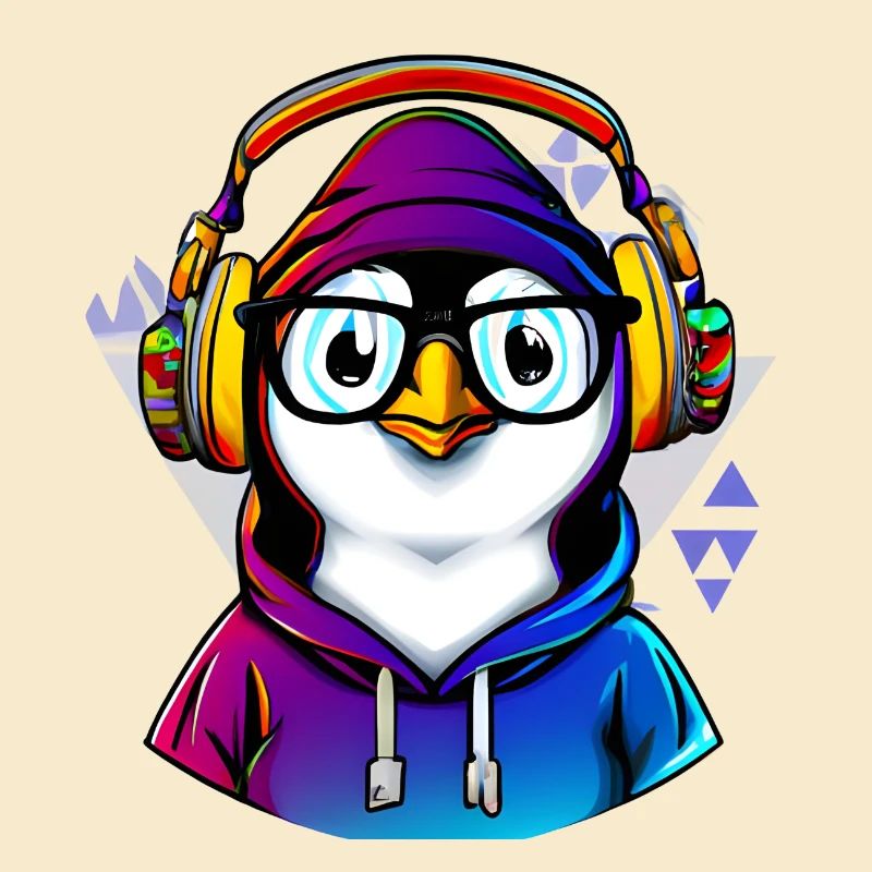 Nerd Pinguin mit Pullover