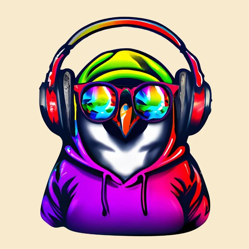 Pingouin avec pull et lunettes de soleil