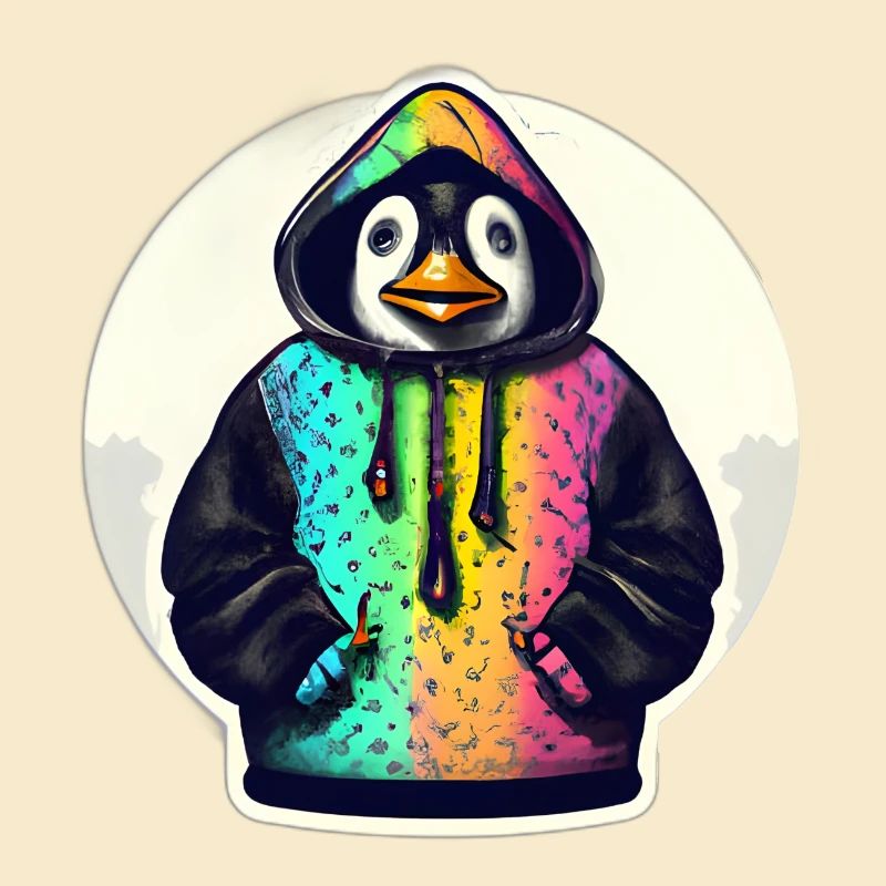 Pingouin avec pull coloré