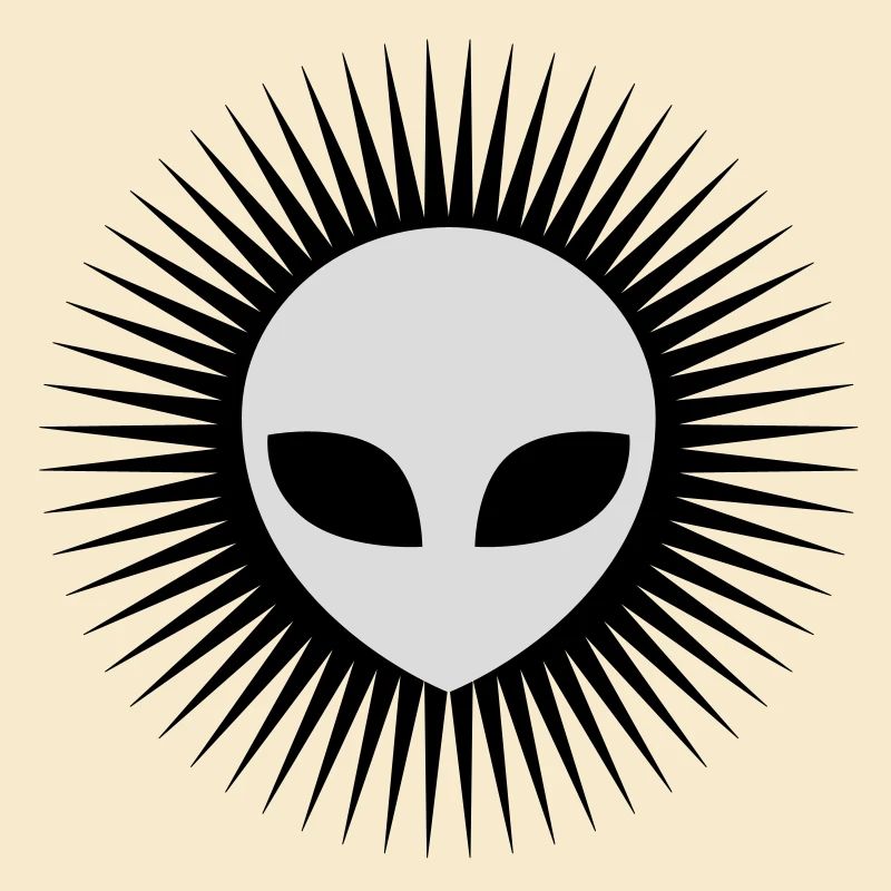 Strahlen Alien Kopf grau