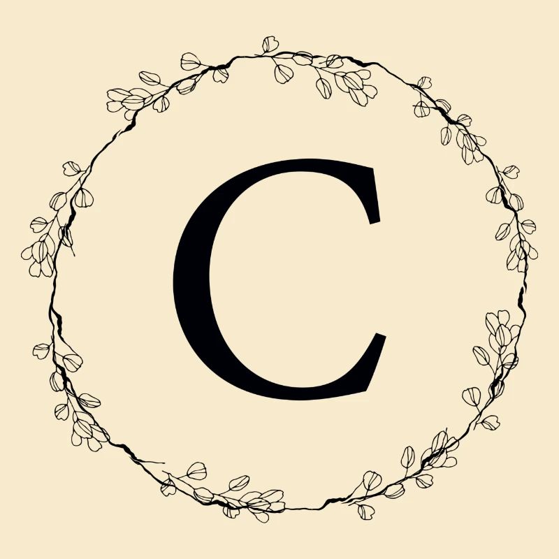 Monogramm C Kranz personalisierbar