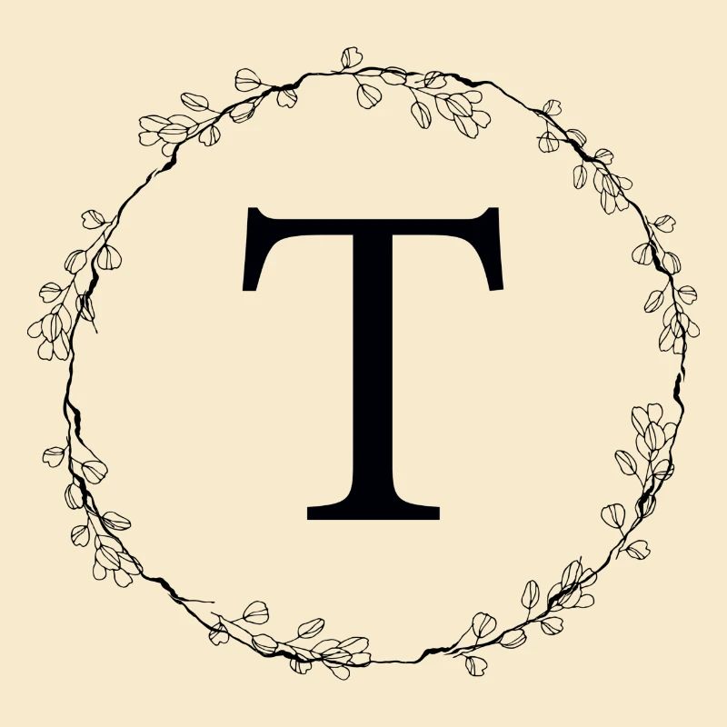 Monogram T wreath customizable