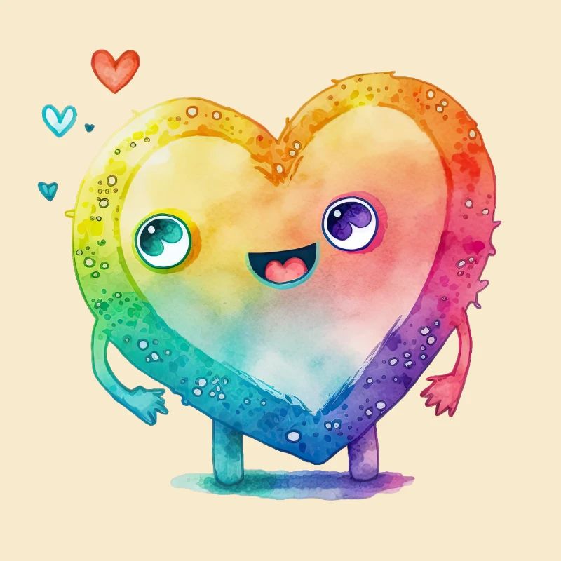 Süßes Regenbogen Herz