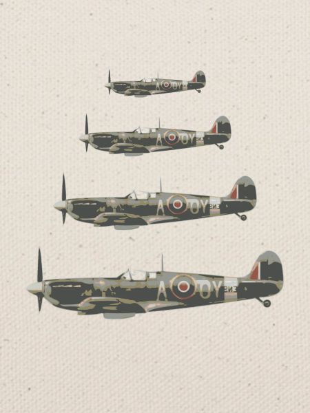 Spitfire Jagdflieger - Retro Geschenk Pilot