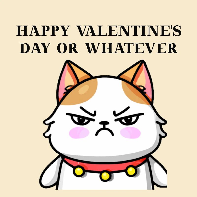 Annoyed Cat Funny Valentine's Day Gift Idea