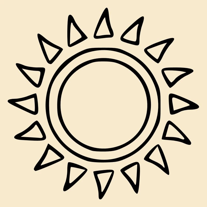 Sun Drawing Nature Sketch black