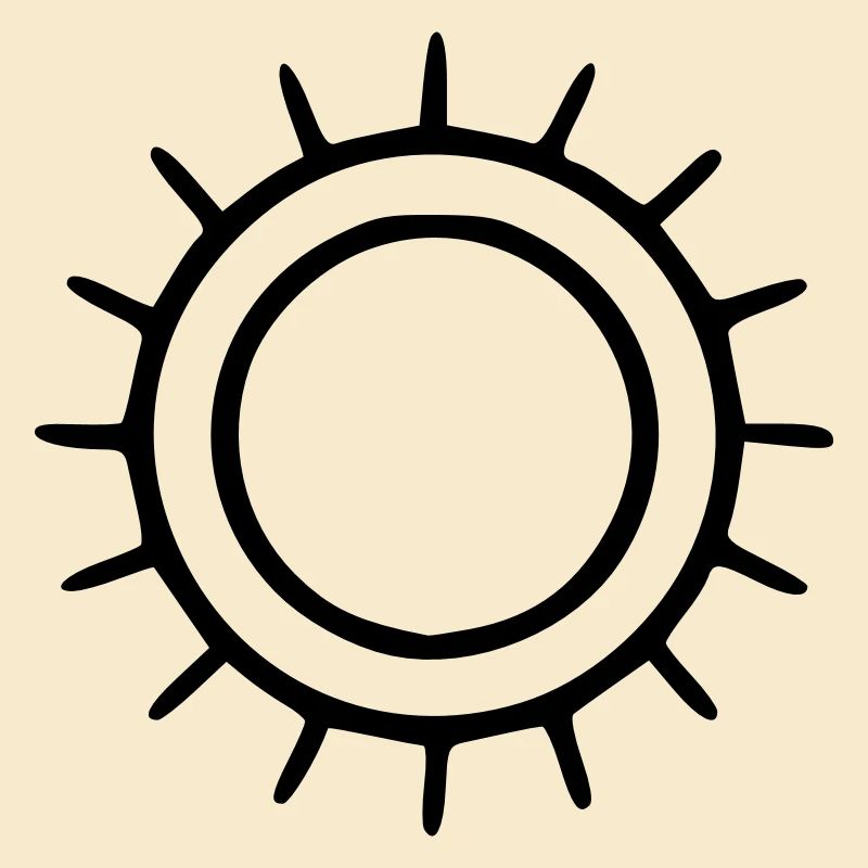 Sun Drawing Nature Sketch black