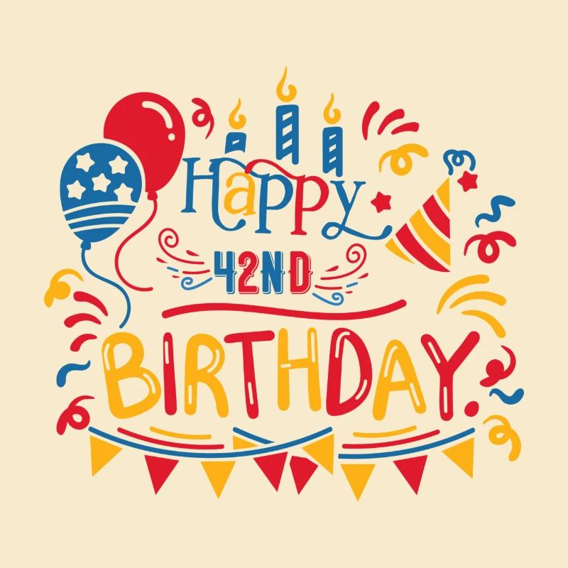 Joyeux 42e anniversaire Quarante secondes cadeaux de 42 ans