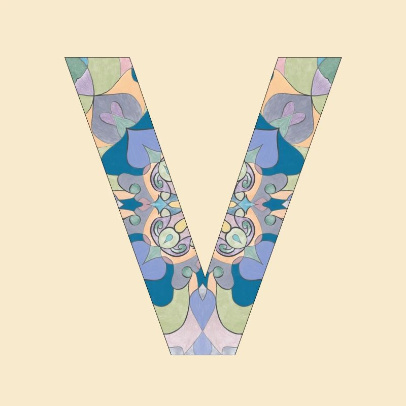 Buchstabe V im Mandala