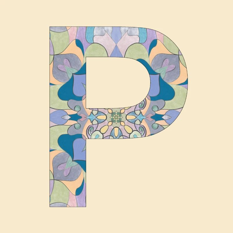Buchstabe P im Mandala
