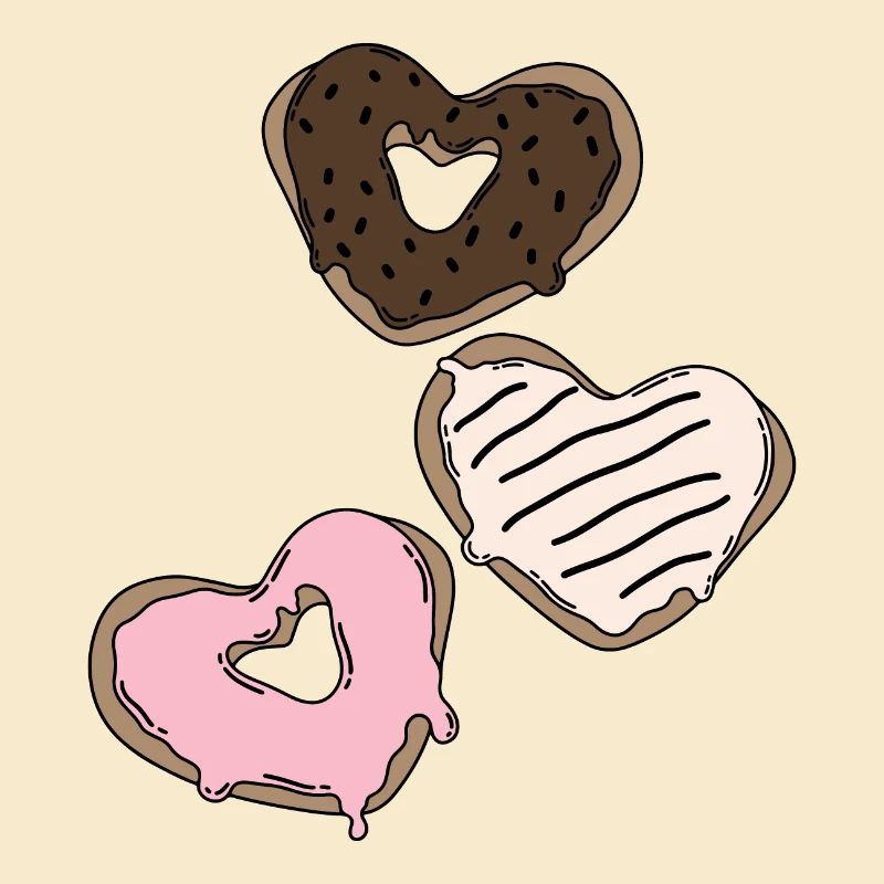 Heart donuts Valentines ́90s