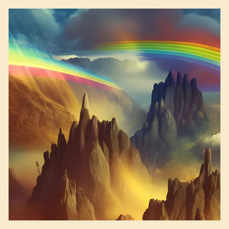 Rainbow on mountain