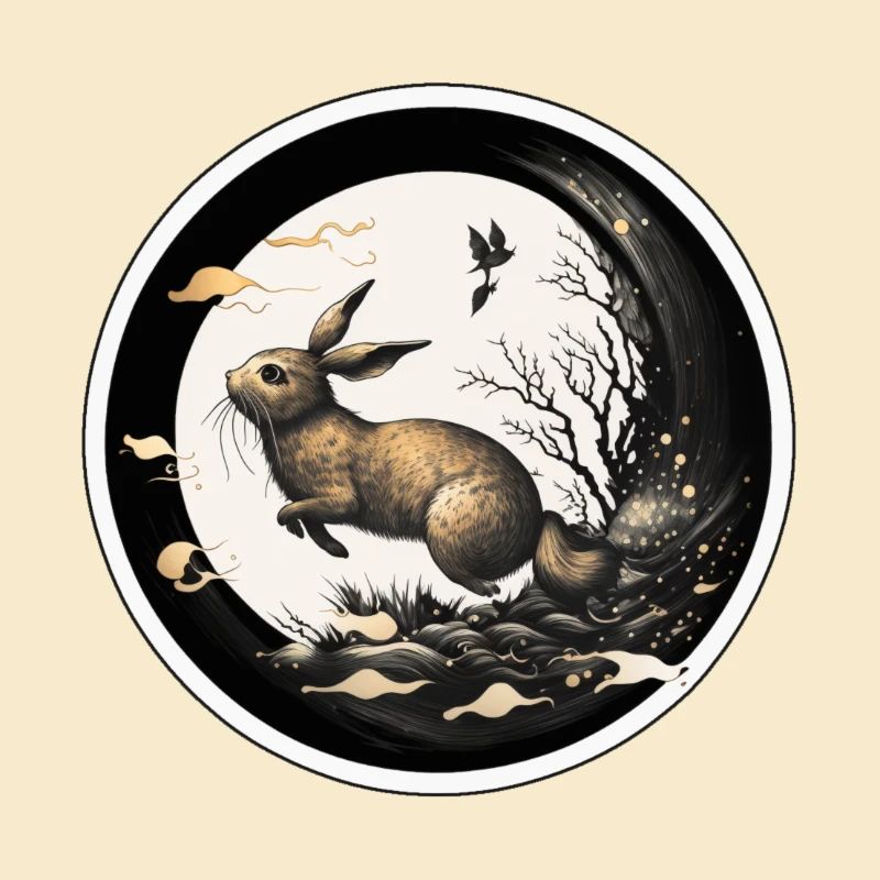 A hare jumps into a puddle