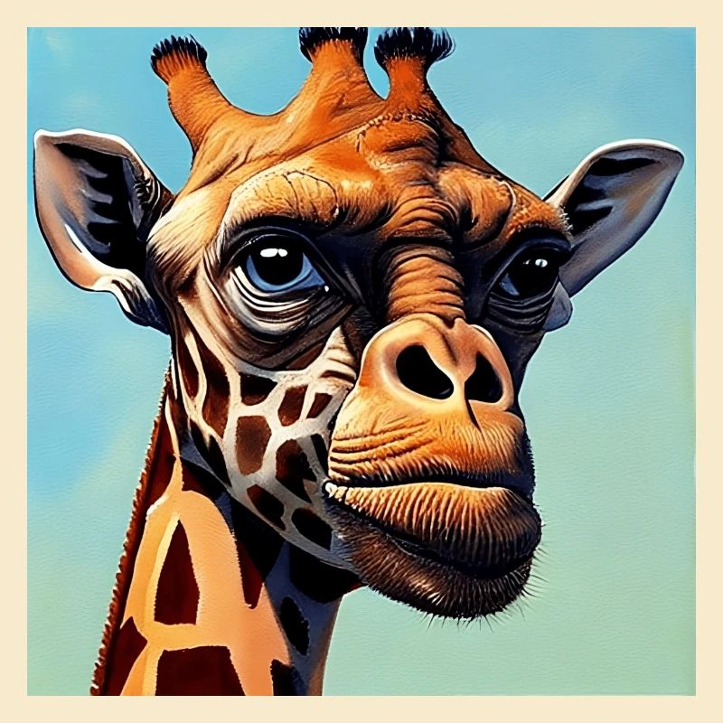 Giraffe with monkey face