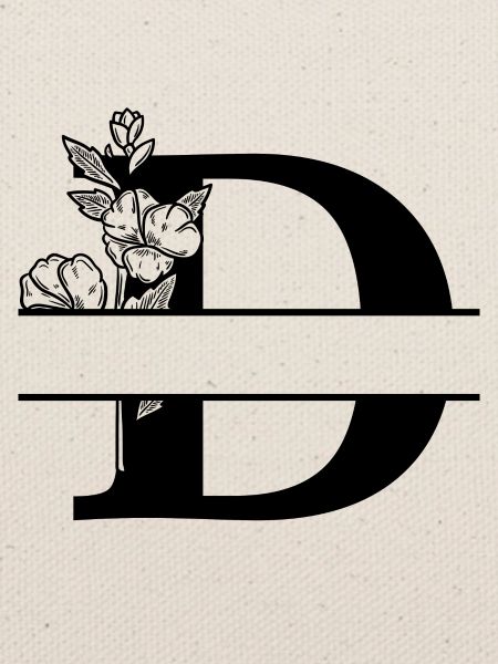 Personalisierter Blumenbuchstabe D