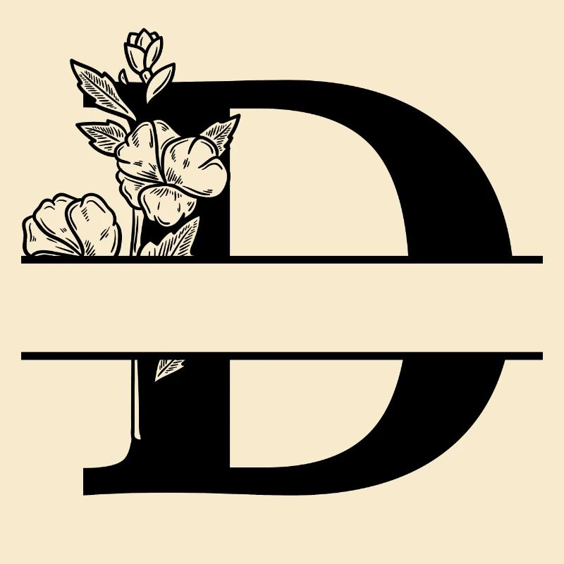 Personalisierter Blumenbuchstabe D