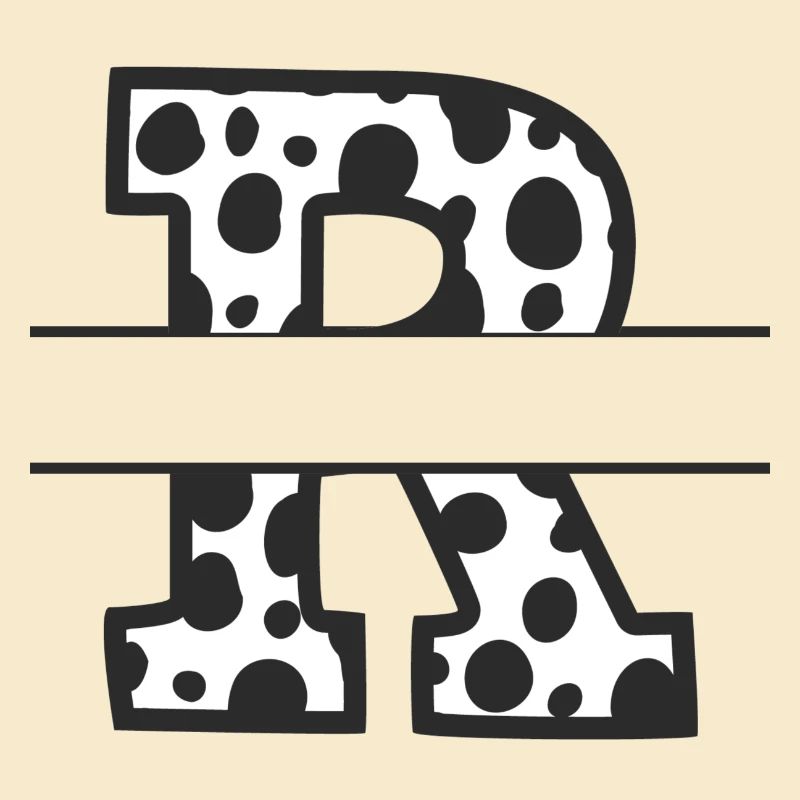 Letter R benutzerdefiniertes Kuhmuster