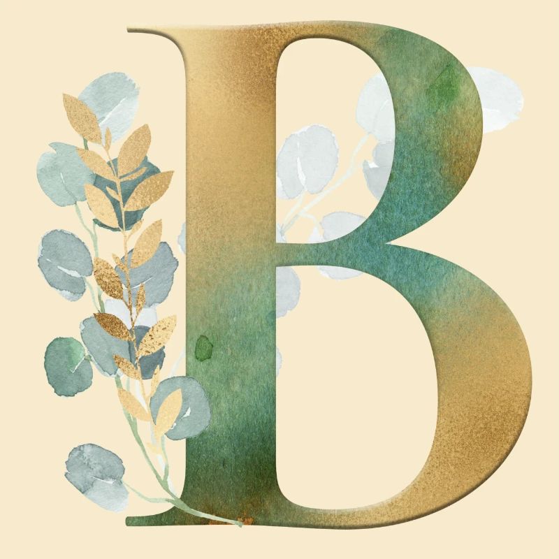 Personalisierbar Monogramm Eukalyptus B